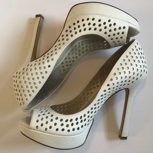 BCBGeneration White Peep-Toe Heels
